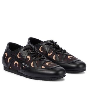 Jimmy Choo x Marine Serre printed leather-trimmed sneakers